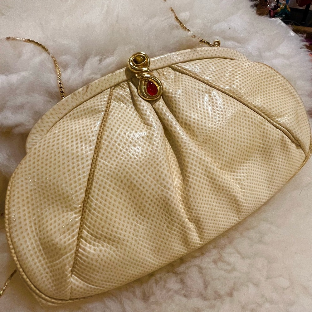 Rare Judith Leiber leather jewel purse